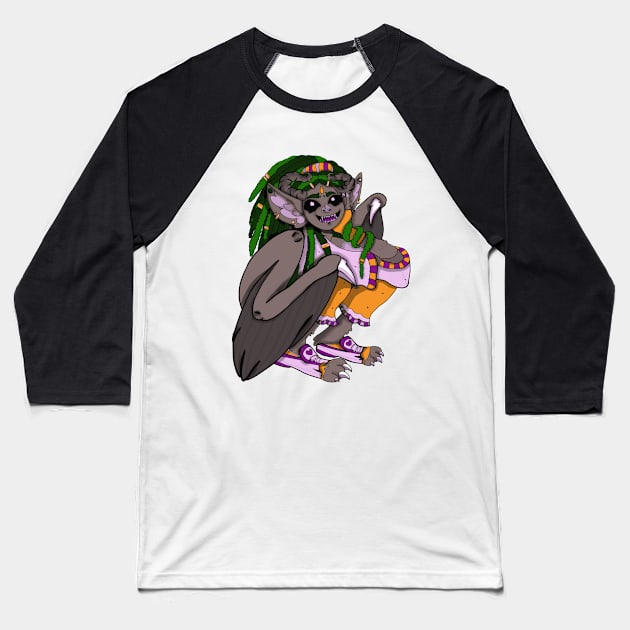 Sammy the fashionable Monster under the bed! Baseball T-Shirt by Exxternal Art